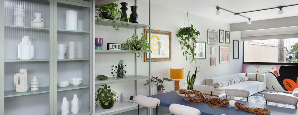 Música de Barbatuques inspira apartamento colorido de 90 m²