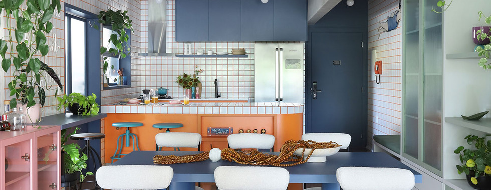 Música de Barbatuques inspira apartamento colorido de 90 m²