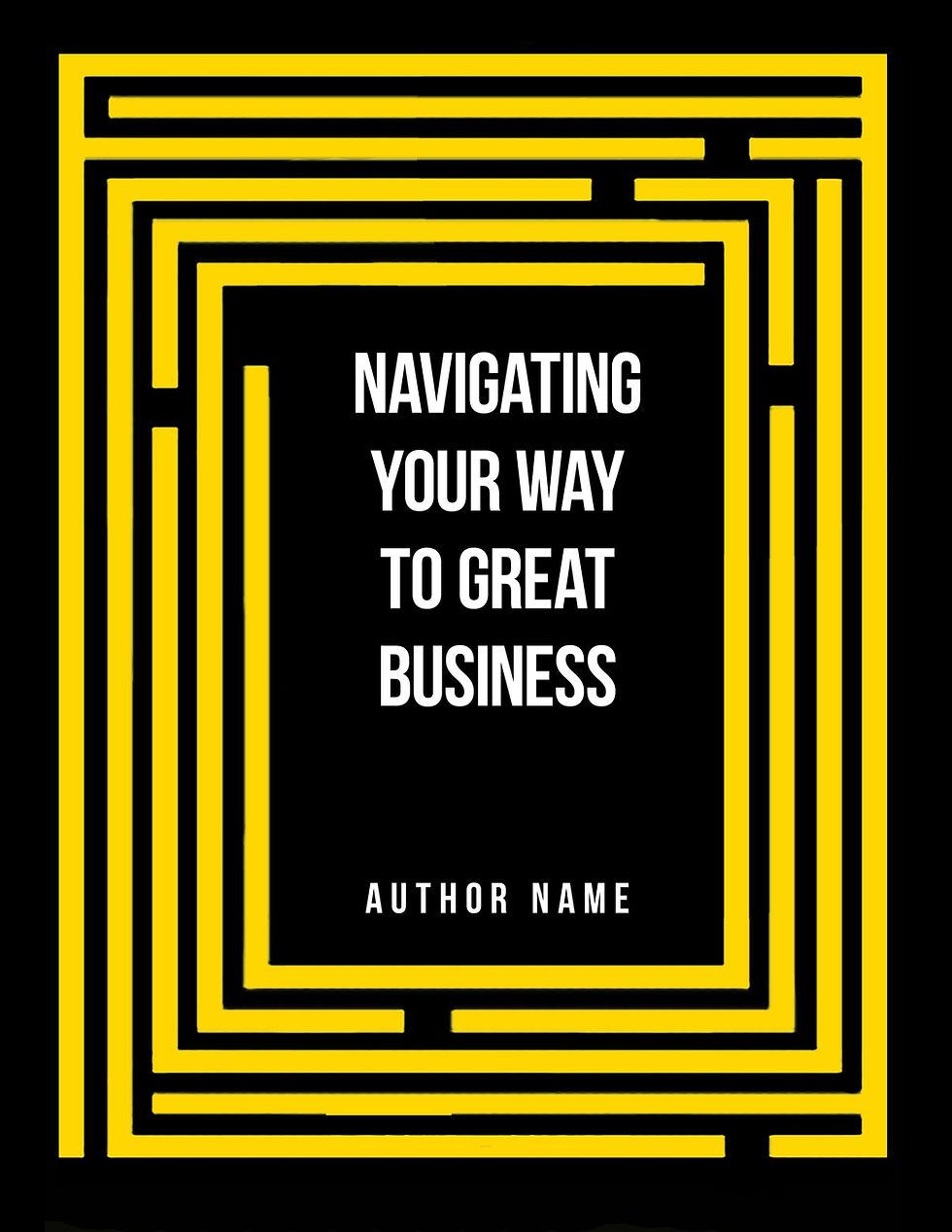 A yellow maze on a black background