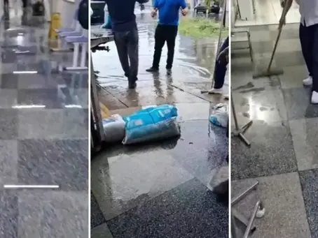 Hospital dos Pescadores é alagado após fortes chuvas em Natal e suspende atendimentos ambulatoriais