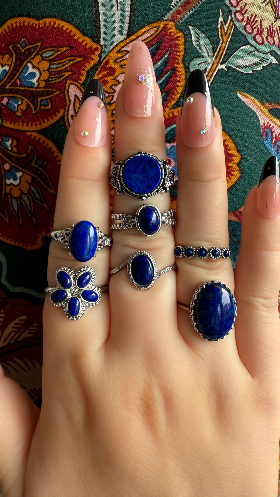 Miniatyrbild: Lapis Lazuli ring | med Moissanit