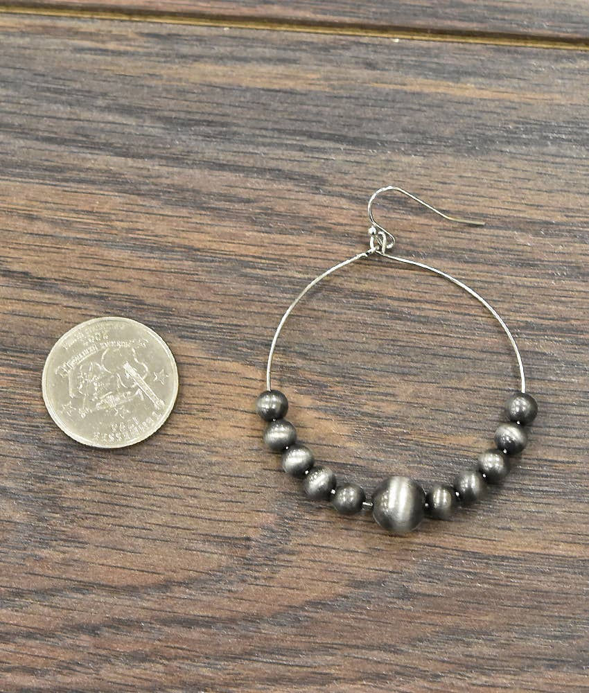 Thumbnail: 720964, Western Bead Hoop Earrings