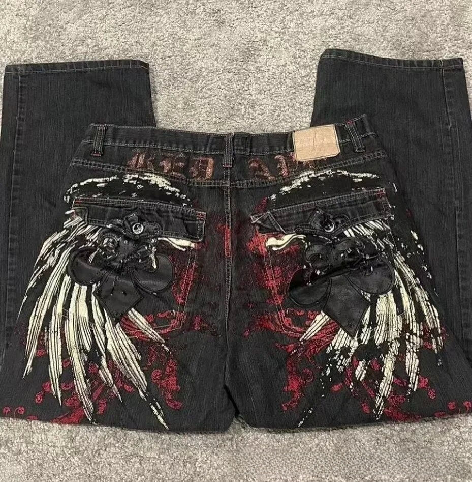 Thumbnail: Retro Embroidered Hip-Hop Streetwear  Men’s  Pants