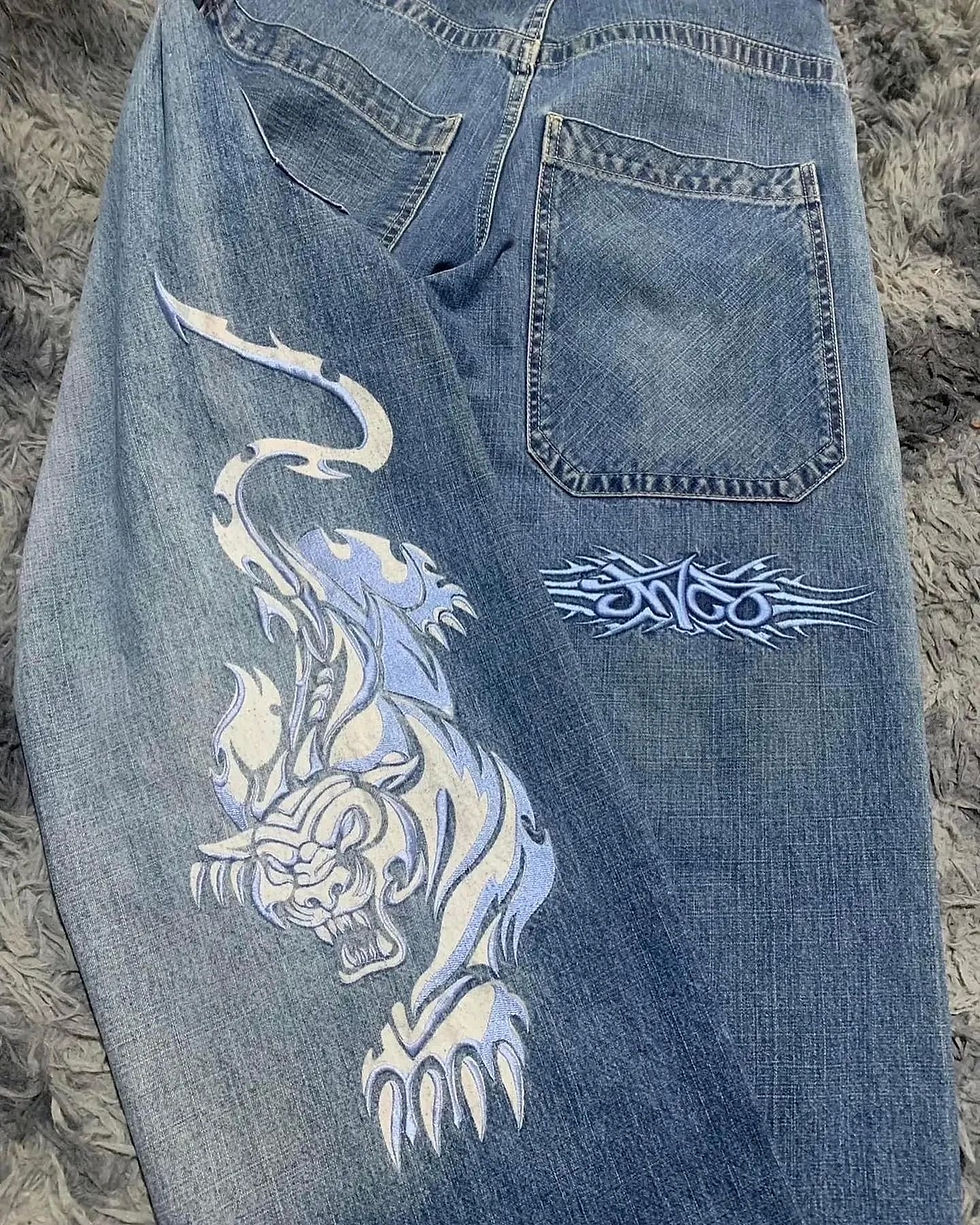 Thumbnail: Retro Embroidered Hip-Hop Streetwear  Men’s  Pants