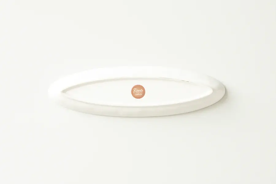 縮圖：Roots 「Prairie」微不規則邊緣美濃燒白橢圓前盤碟 25cm