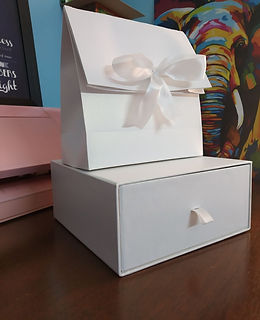 premium rigid box and ribbon bag