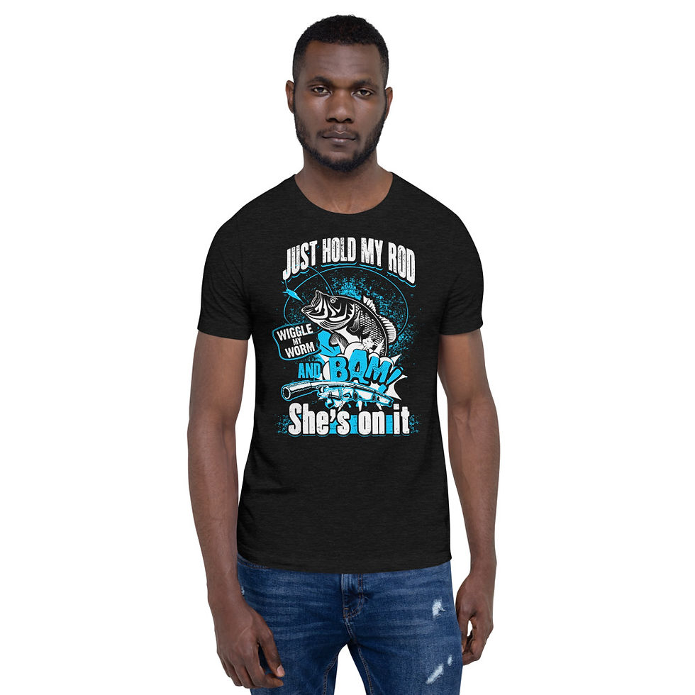 Thumbnail: She-is-On-It-Fishing Short-Sleeve Graphic T-Shirt