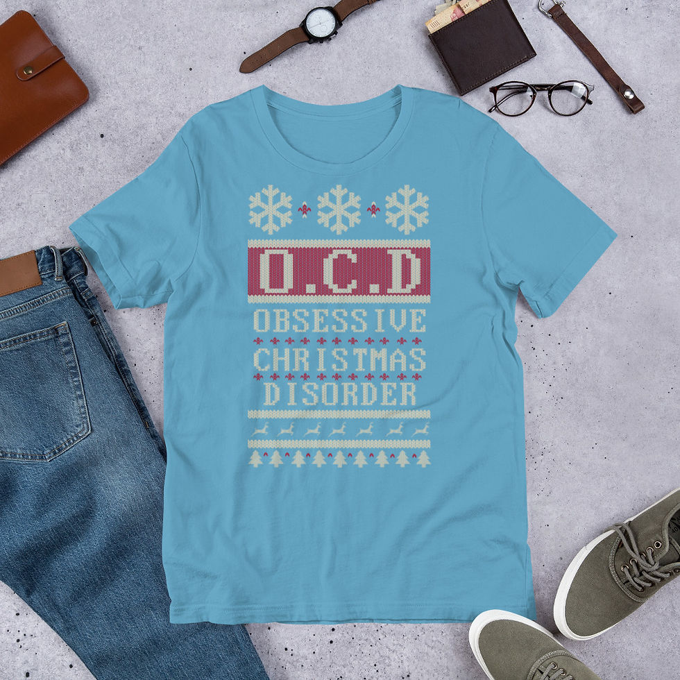 Thumbnail: OCD Christmas Ugly Sweater Graphic Tee Short-Sleeve T-Shirt