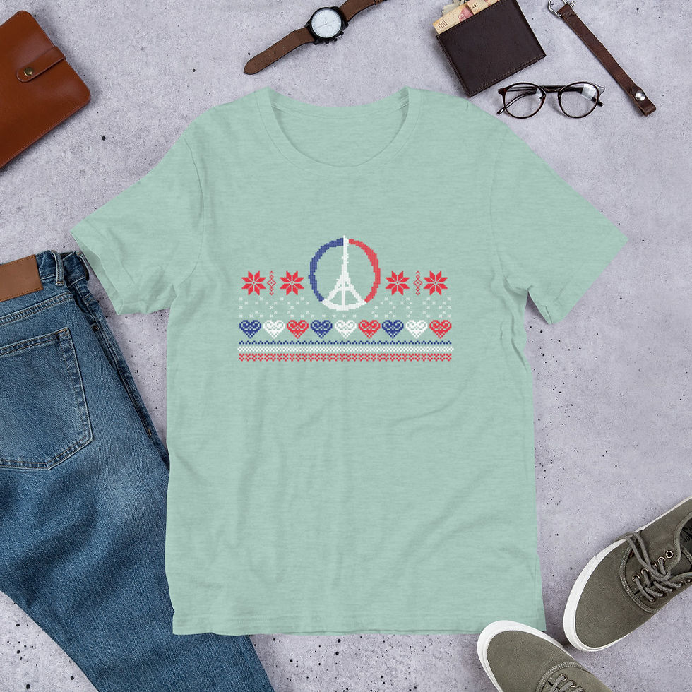 Thumbnail: Peace and Pray Ugly Sweater Graphic Tee Short-Sleeve T-Shirt