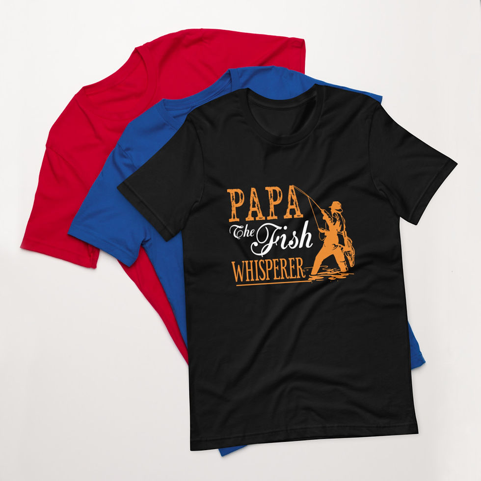 Thumbnail: Papa-The-Fish-Whisperer-Short-Sleeve Graphic T-Shirt