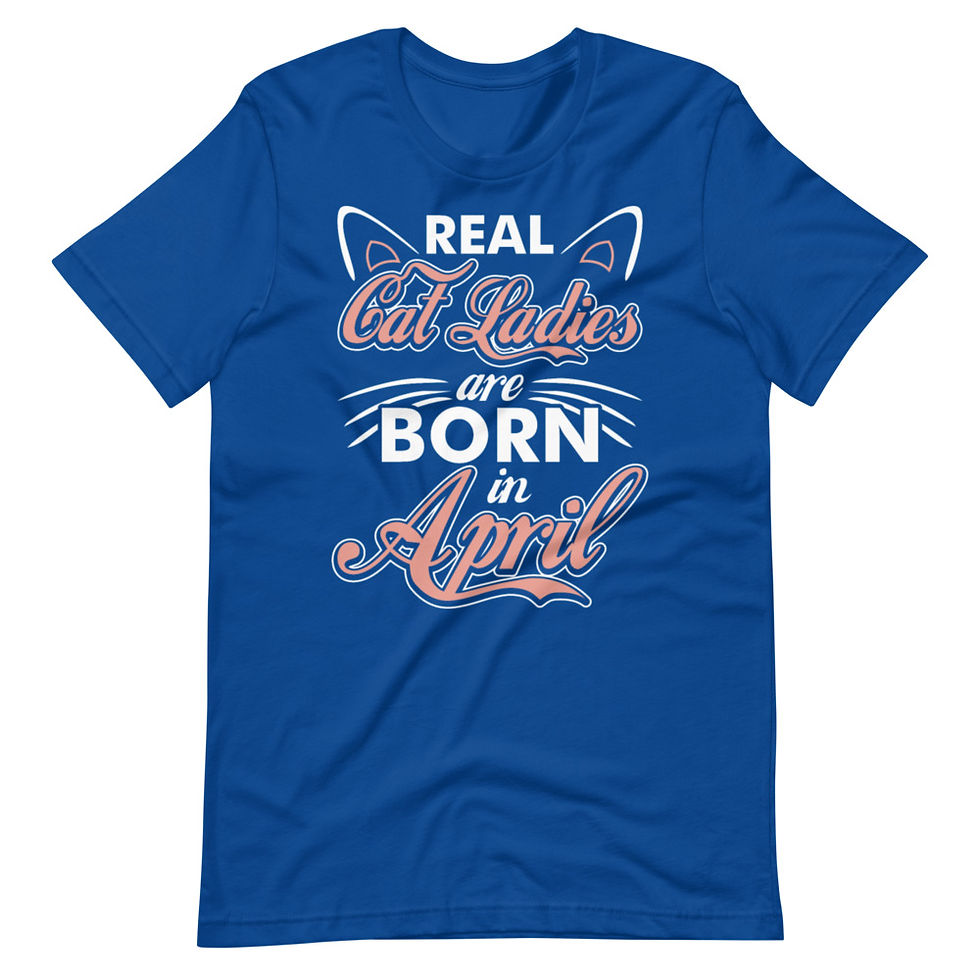 Thumbnail: Real-Cat-Ladies-Are-Born-In-April-Short-Sleeve Graphic T-Shirt