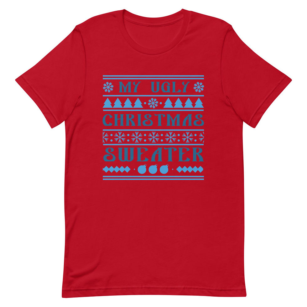 Thumbnail: "My Ugly Christmas" Ugly Sweater Graphic Tee Short-Sleeve T-Shirt