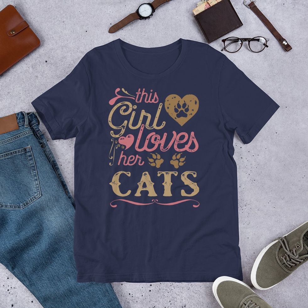 Thumbnail: This-Girl-Loves-Her-Cats-T-Shirts Short-Sleeve Graphic T-Shirt