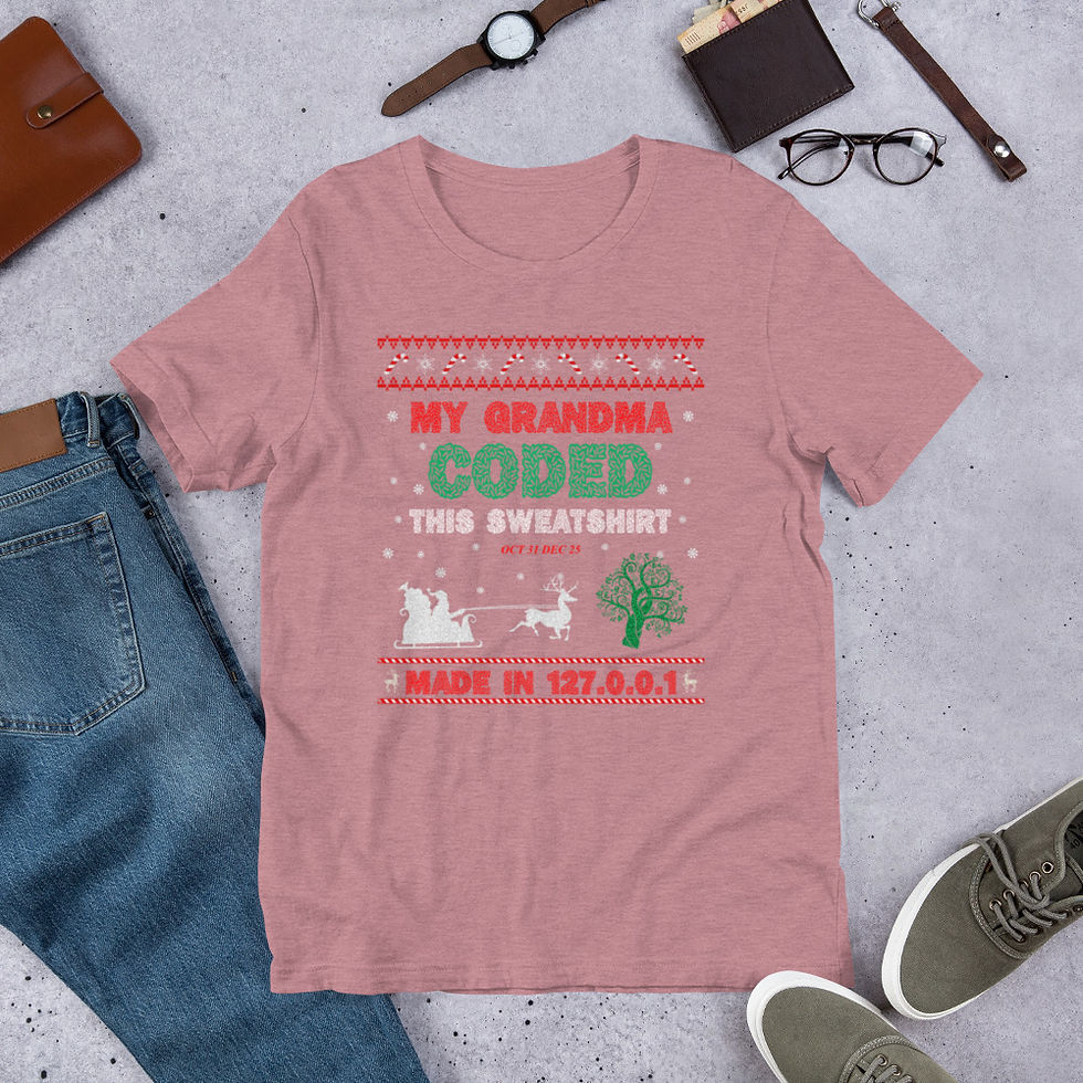 Thumbnail: "Grandma Coded This" Ugly Christmas Sweater Graphic Tee Short-Sleeve T-Shirt