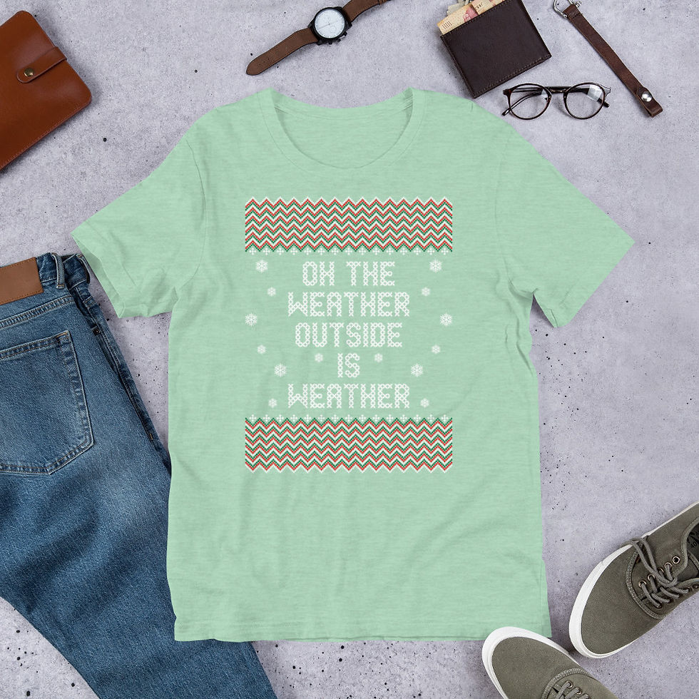 Thumbnail: Oh The Weather Outside Christmas Ugly Sweater Graphic Tee Short-Sleeve T-Shirt