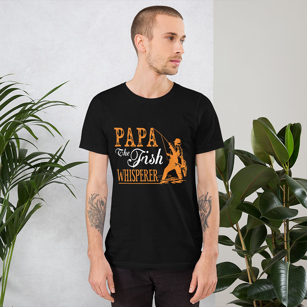 Thumbnail: Papa-The-Fish-Whisperer-Short-Sleeve Graphic T-Shirt