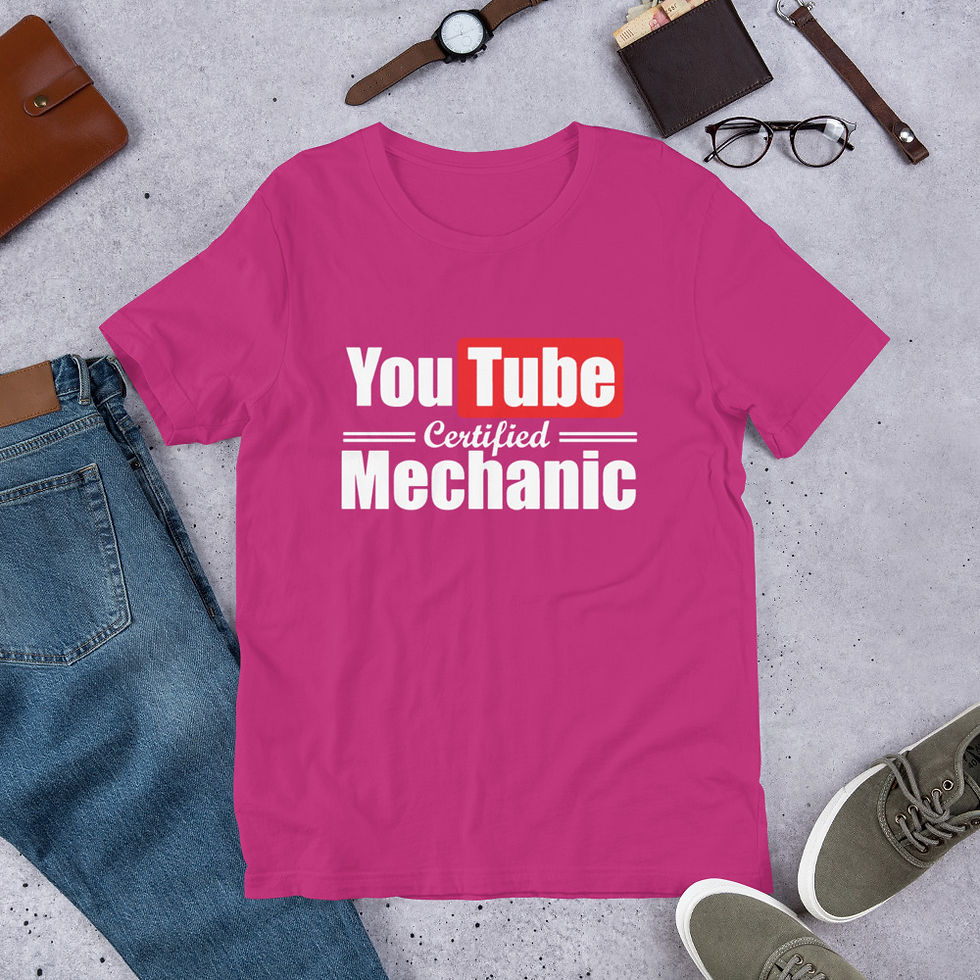 Thumbnail: Certified YouTube Mechanic Short-Sleeve Graphic T-Shirt