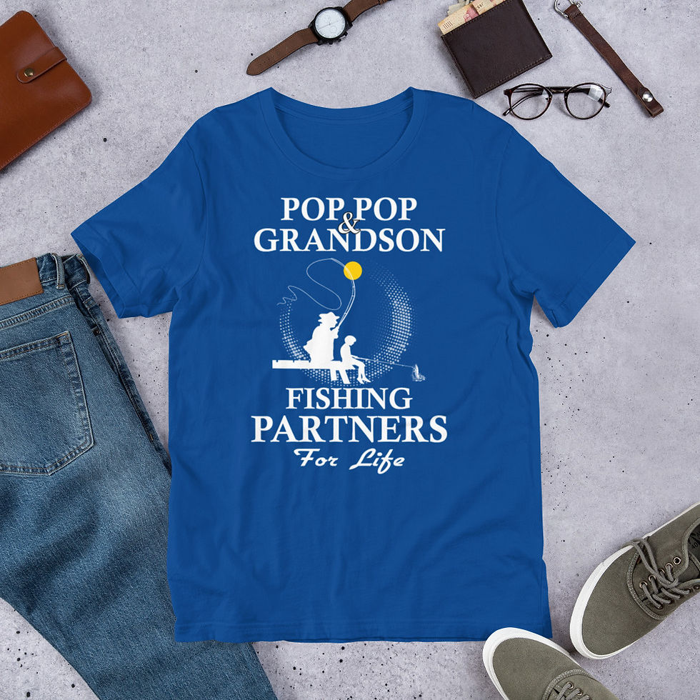 الصورة المصغرة: Pop-Pop-And-Grandson-Fishing-Partners-For-Life-Short-Sleeve Graphic T-Shirt