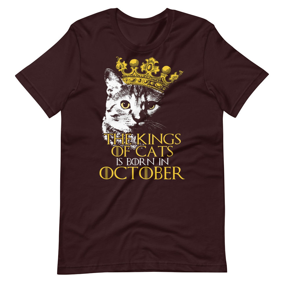 Thumbnail: The-Kings-Of-Cats-Is-Born-In-October-Shirt Short-Sleeve Graphic T-Shirt