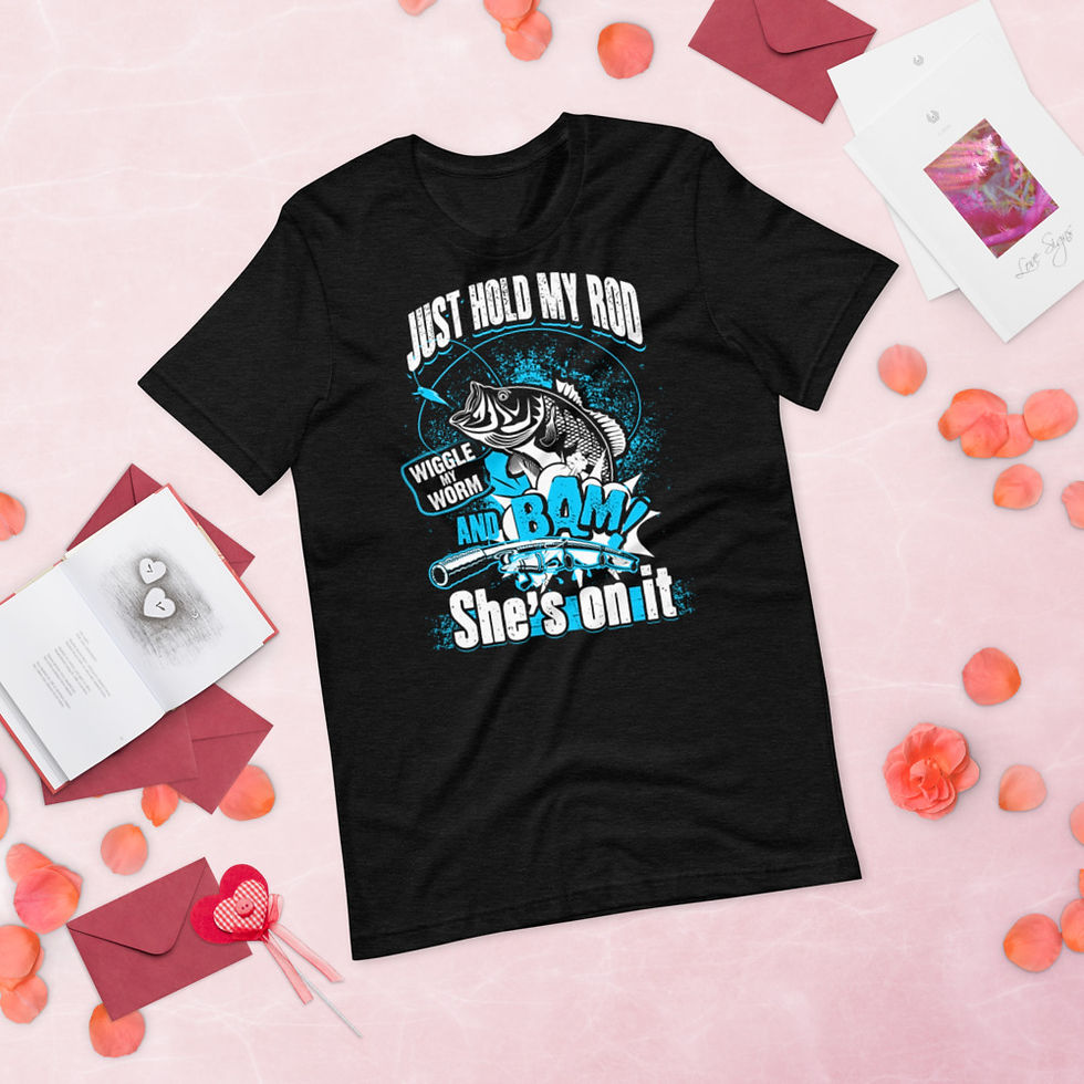Thumbnail: She-is-On-It-Fishing Short-Sleeve Graphic T-Shirt
