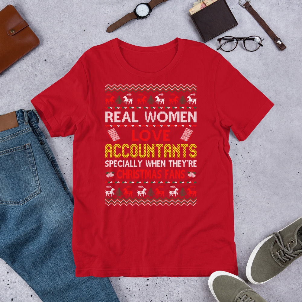 Love Accountants Ugly Sweater Graphic Tee Short-Sleeve T-Shirt