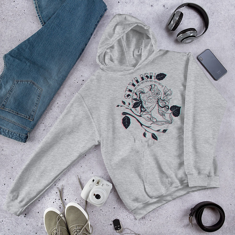 Thumbnail: Dia de Muerte Skull 738-(4) Stylish Hoodie