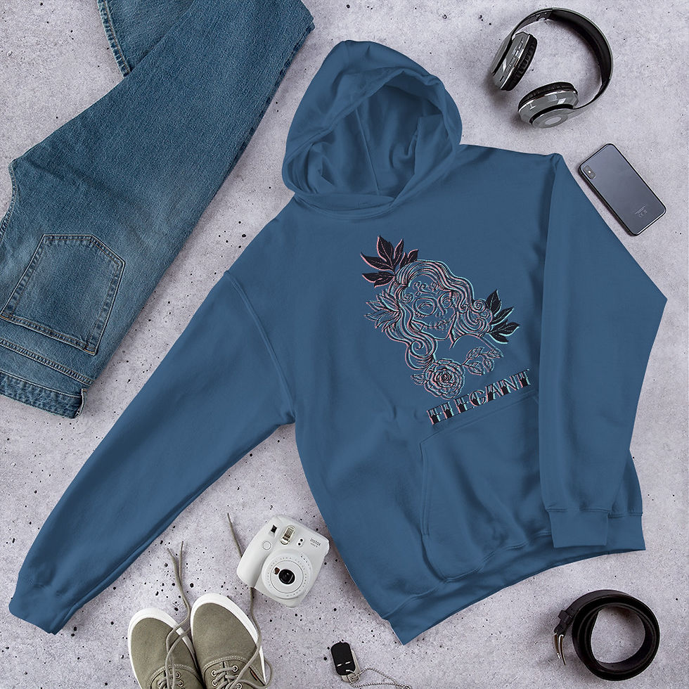 Thumbnail: Dia de Muerte Skull 738-(2) Elegant  Hoodie