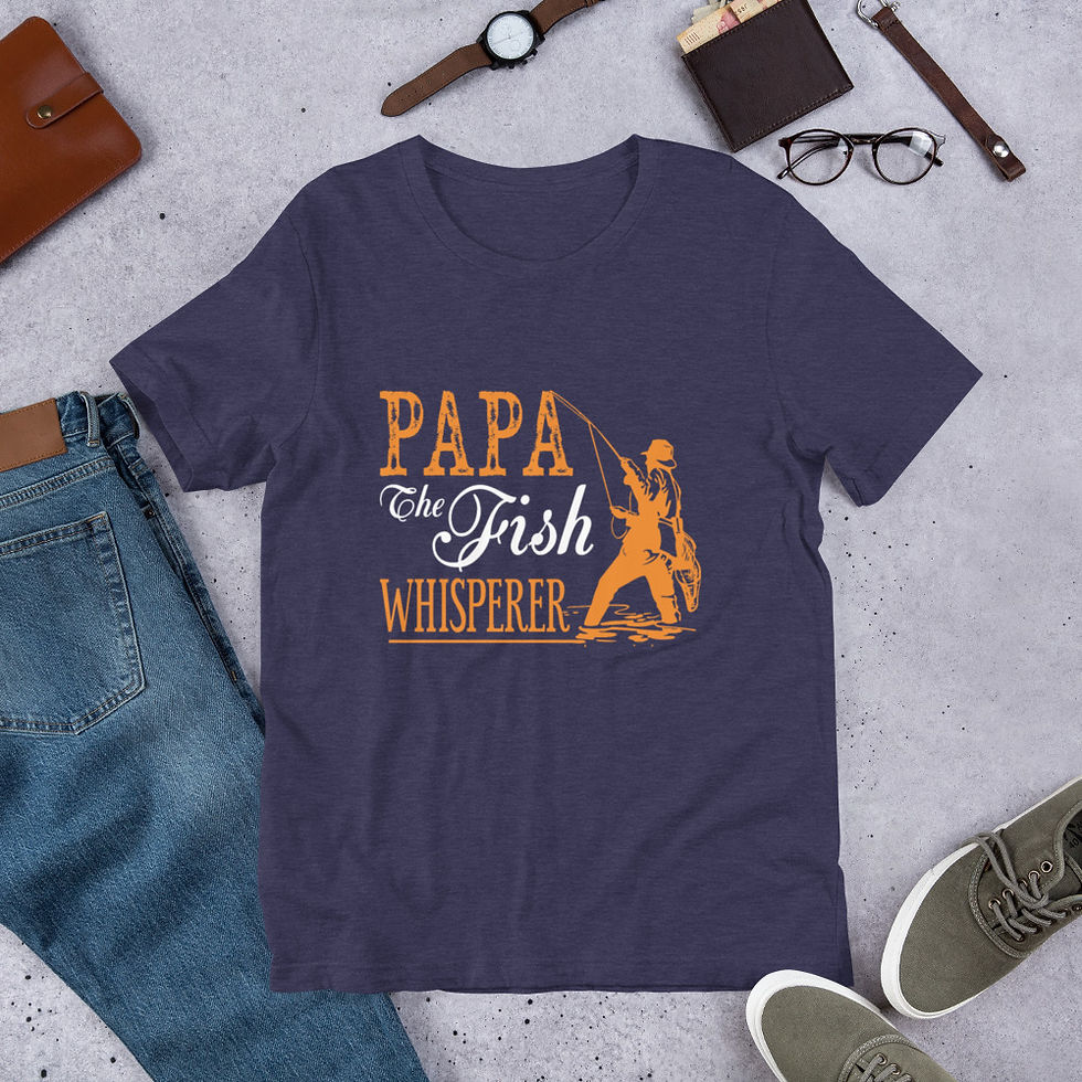 Thumbnail: Papa-The-Fish-Whisperer-Short-Sleeve Graphic T-Shirt