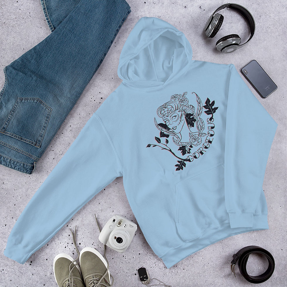Thumbnail: Dia de Muerte Skull 738-(3) Gorgeous  Hoodie