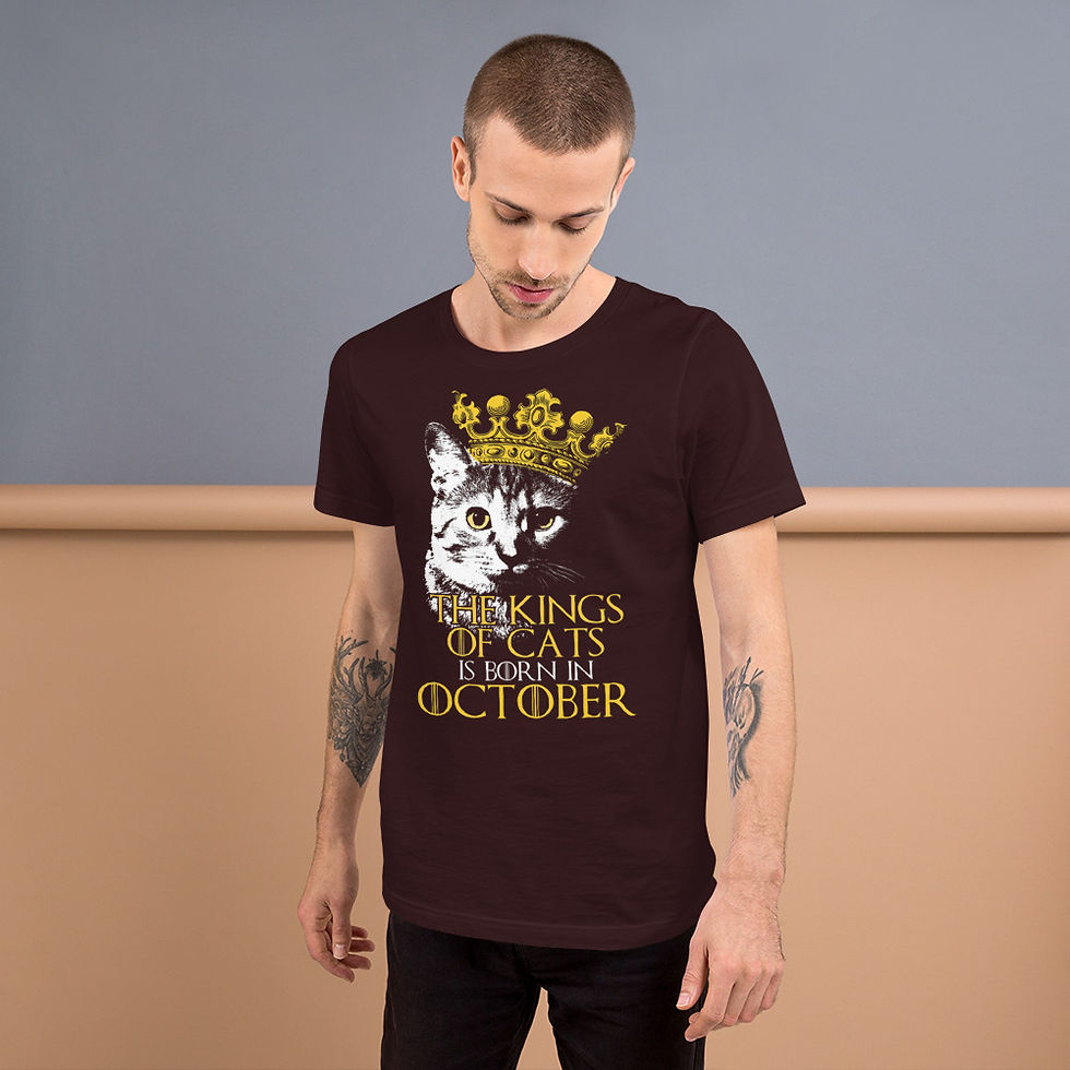 Thumbnail: The-Kings-Of-Cats-Is-Born-In-October-Shirt Short-Sleeve Graphic T-Shirt