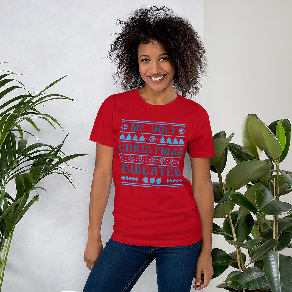 Thumbnail: "My Ugly Christmas" Ugly Sweater Graphic Tee Short-Sleeve T-Shirt