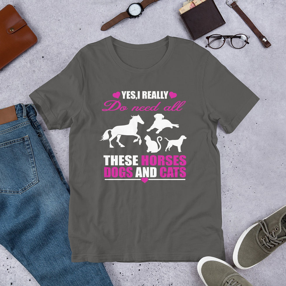 Thumbnail: Yes-I-Really-Do-Need-All-These-Horses-Dogs-And-Cat Short-Sleeve Graphic T-Shirt