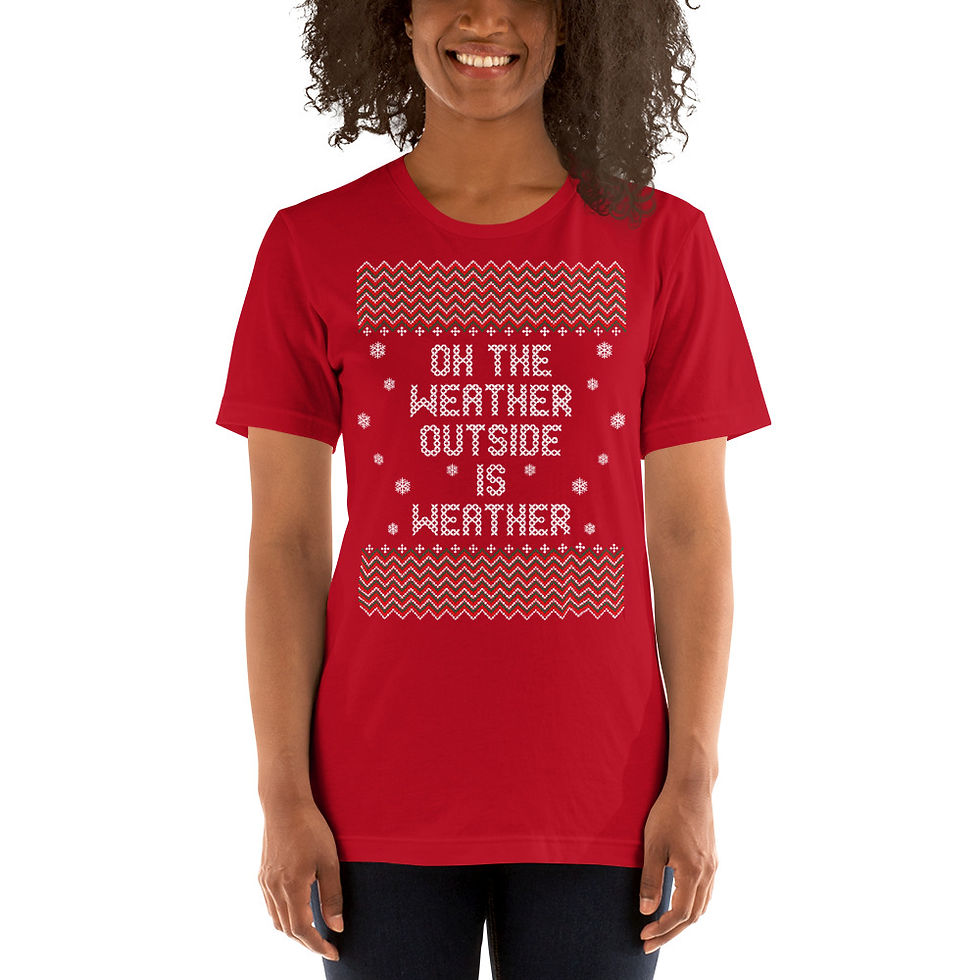 Thumbnail: Oh The Weather Outside Christmas Ugly Sweater Graphic Tee Short-Sleeve T-Shirt