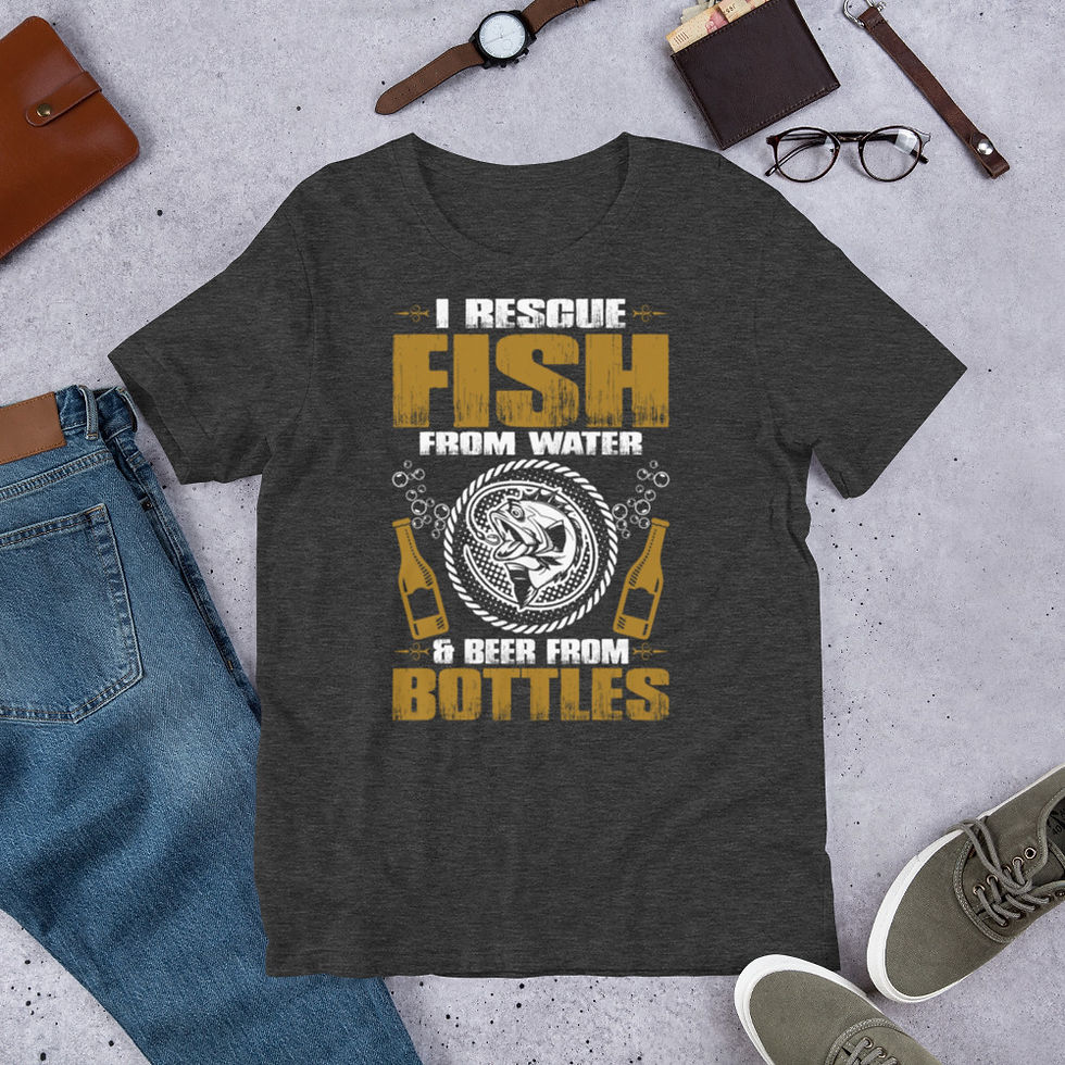 Thumbnail: Rescue-Fish-From-Water-amp;-Beer-From-Bottles-Short-Sleeve Graphic T-Shirt