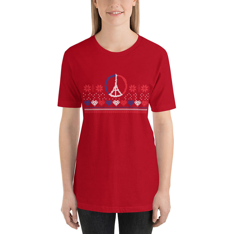 Thumbnail: Peace and Pray Ugly Sweater Graphic Tee Short-Sleeve T-Shirt