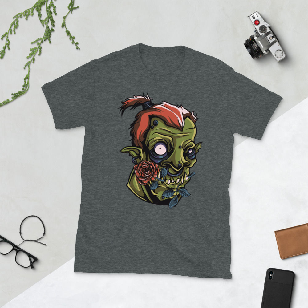 Zombie With Rose Graphic Tee Short-Sleeve T-Shirt