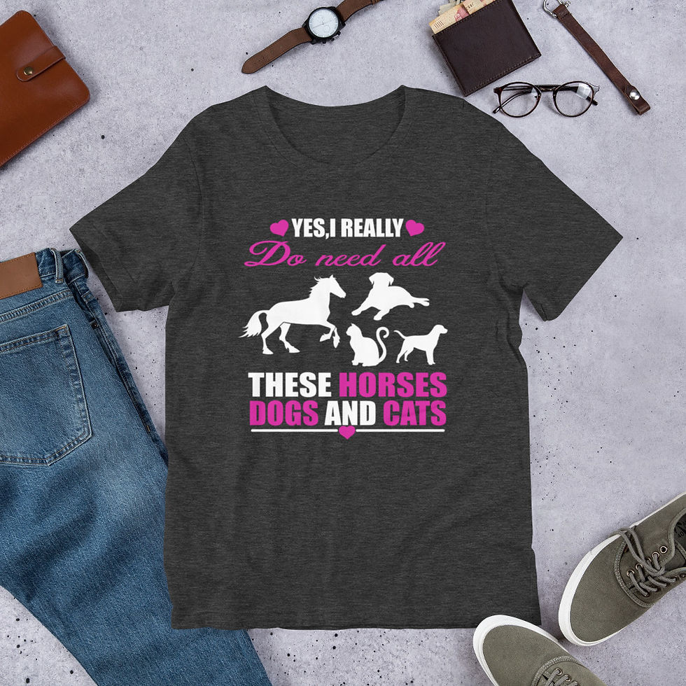 Thumbnail: Yes-I-Really-Do-Need-All-These-Horses-Dogs-And-Cat Short-Sleeve Graphic T-Shirt