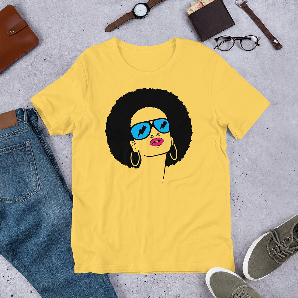 Thumbnail: Throwing shade Afro Queen Graphic Tee Short-Sleeve T-Shirt
