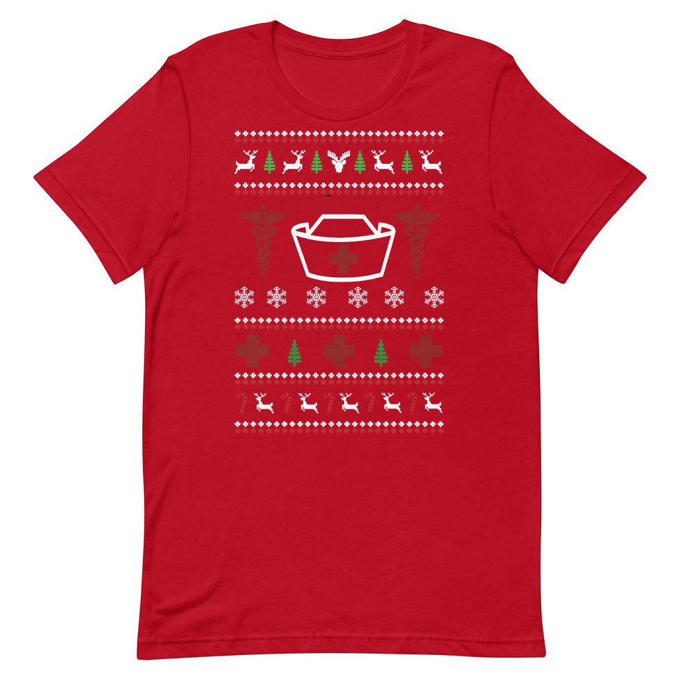 Thumbnail: Nurse Christmas Ugly Sweater Graphic Tee Short-Sleeve T-Shirt