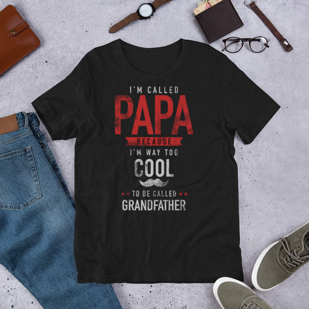 PAPA-THE-MAN-grandpa,-grandparents,-grandpa-to-be-Short-Sleeve Graphic T-Shirt