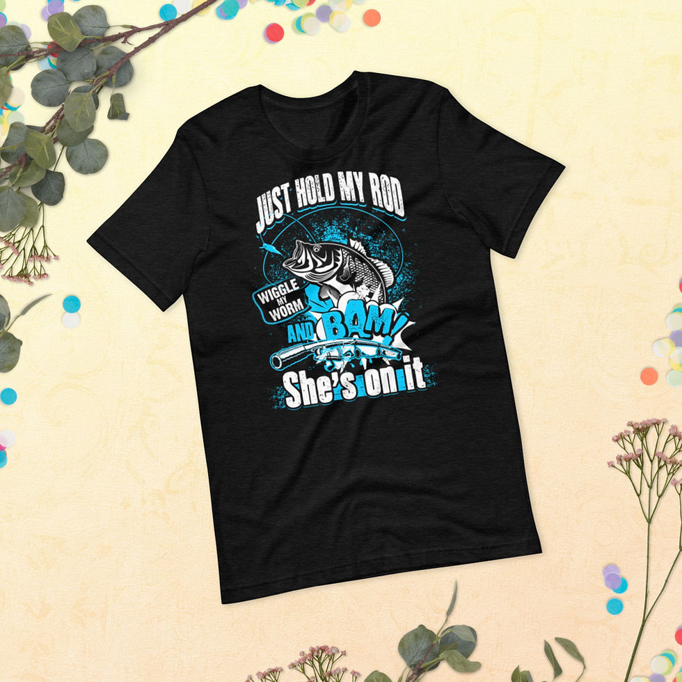 Thumbnail: She-is-On-It-Fishing Short-Sleeve Graphic T-Shirt