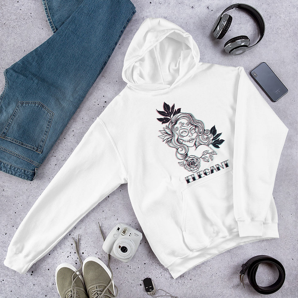 Miniature : Dia de Muerte Skull 738-(2) Elegant  Hoodie