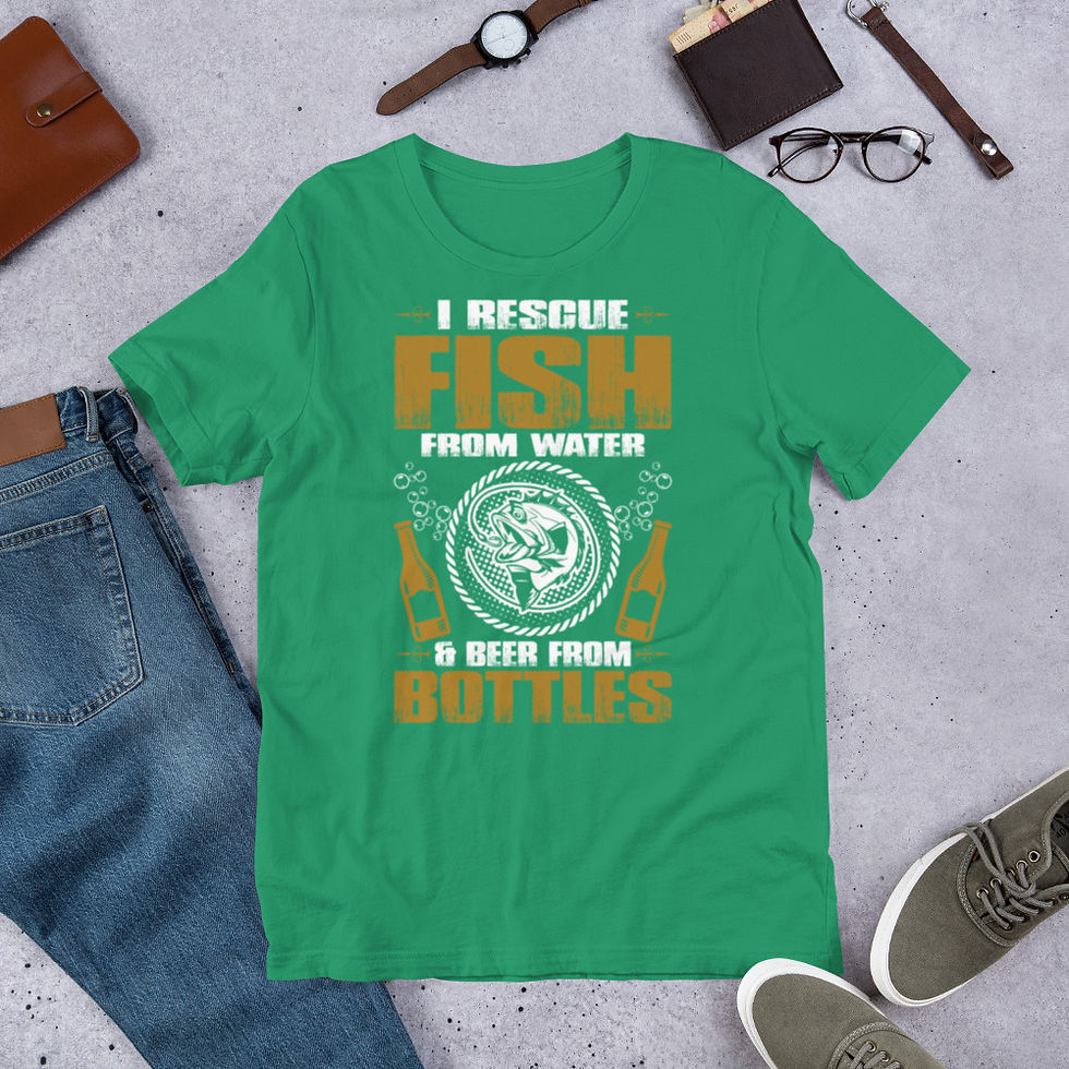Thumbnail: Rescue-Fish-From-Water-amp;-Beer-From-Bottles-Short-Sleeve Graphic T-Shirt