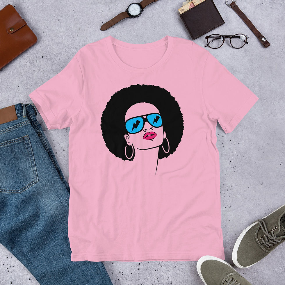 Thumbnail: Throwing shade Afro Queen Graphic Tee Short-Sleeve T-Shirt