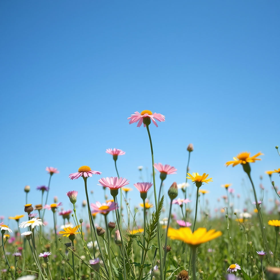 low profile field of wild flowers, lots of flowers, on a sunny day, lots of sky.jpg