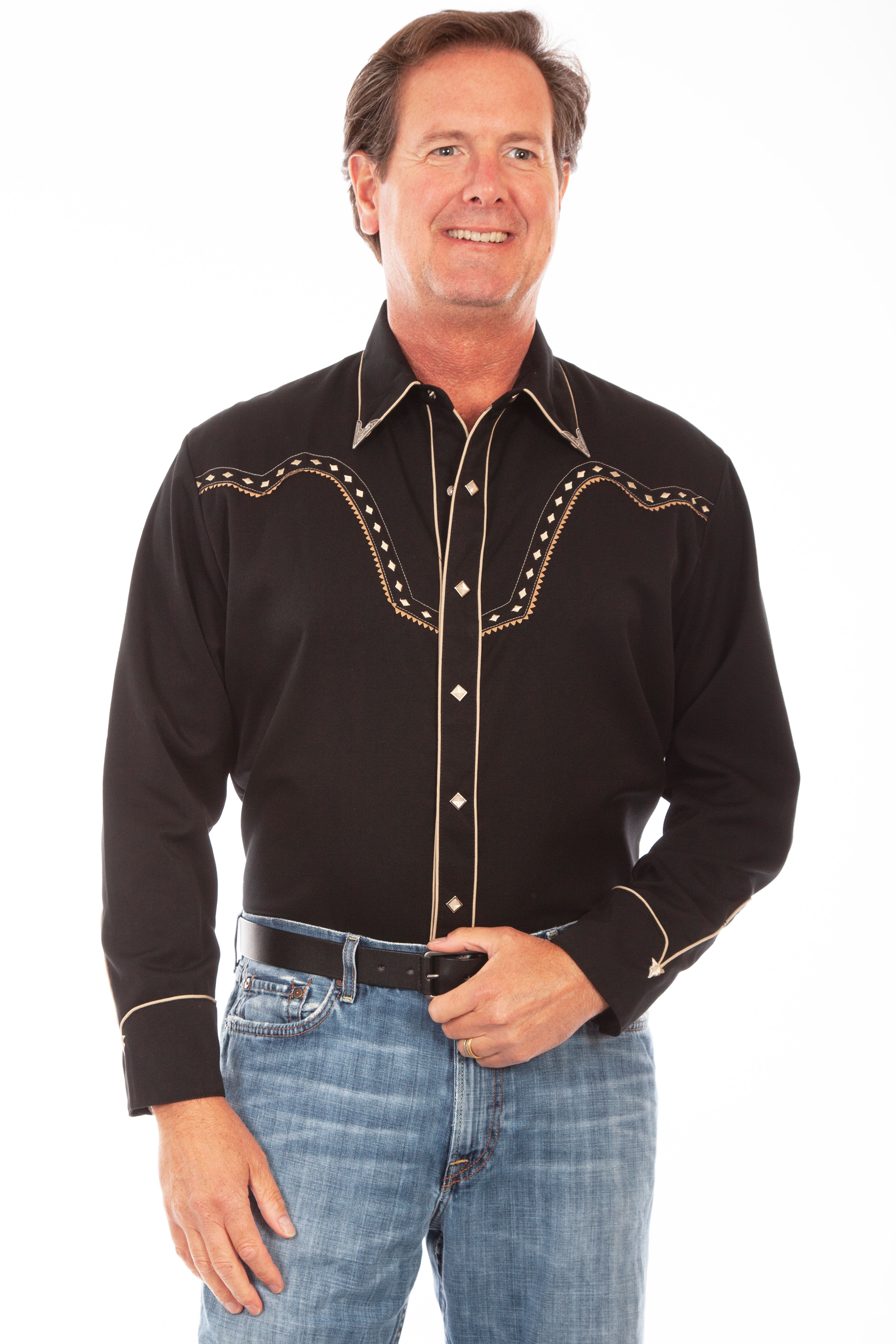 Scully Diamond Embroidered Western Shirt