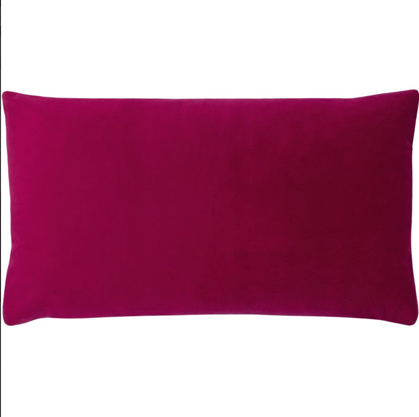 Thumbnail: Paoletti Sunningdale Cerise Velvet Rectangle Cushion