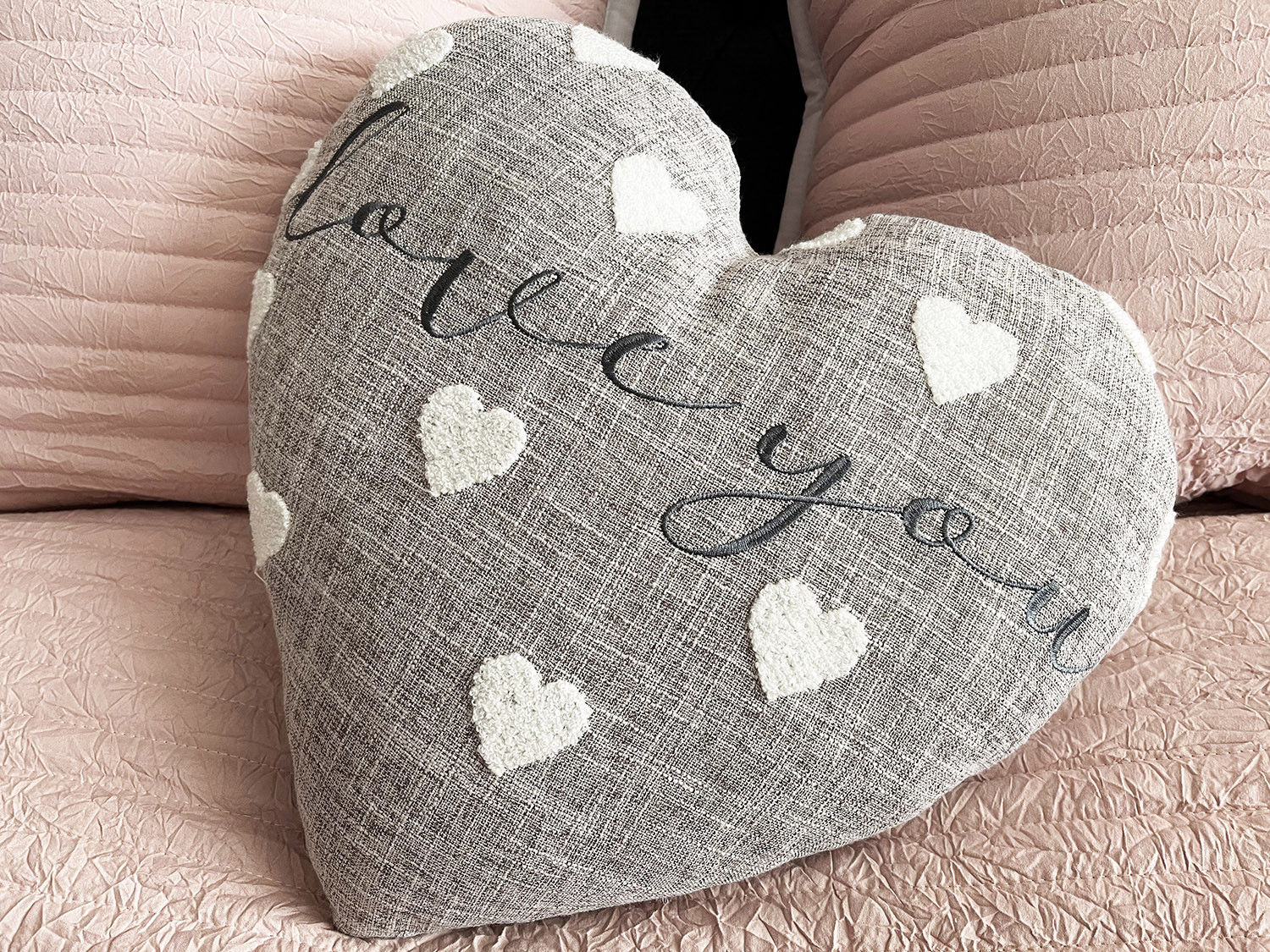 Heart Shaped "Love You" Cushion