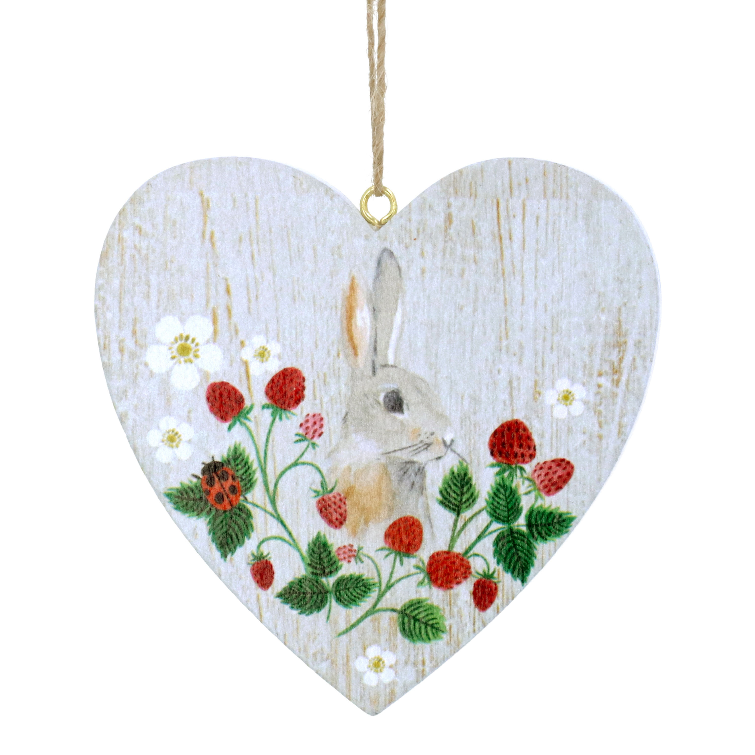 Gisela Graham Easter Strawberries Bunny Wood