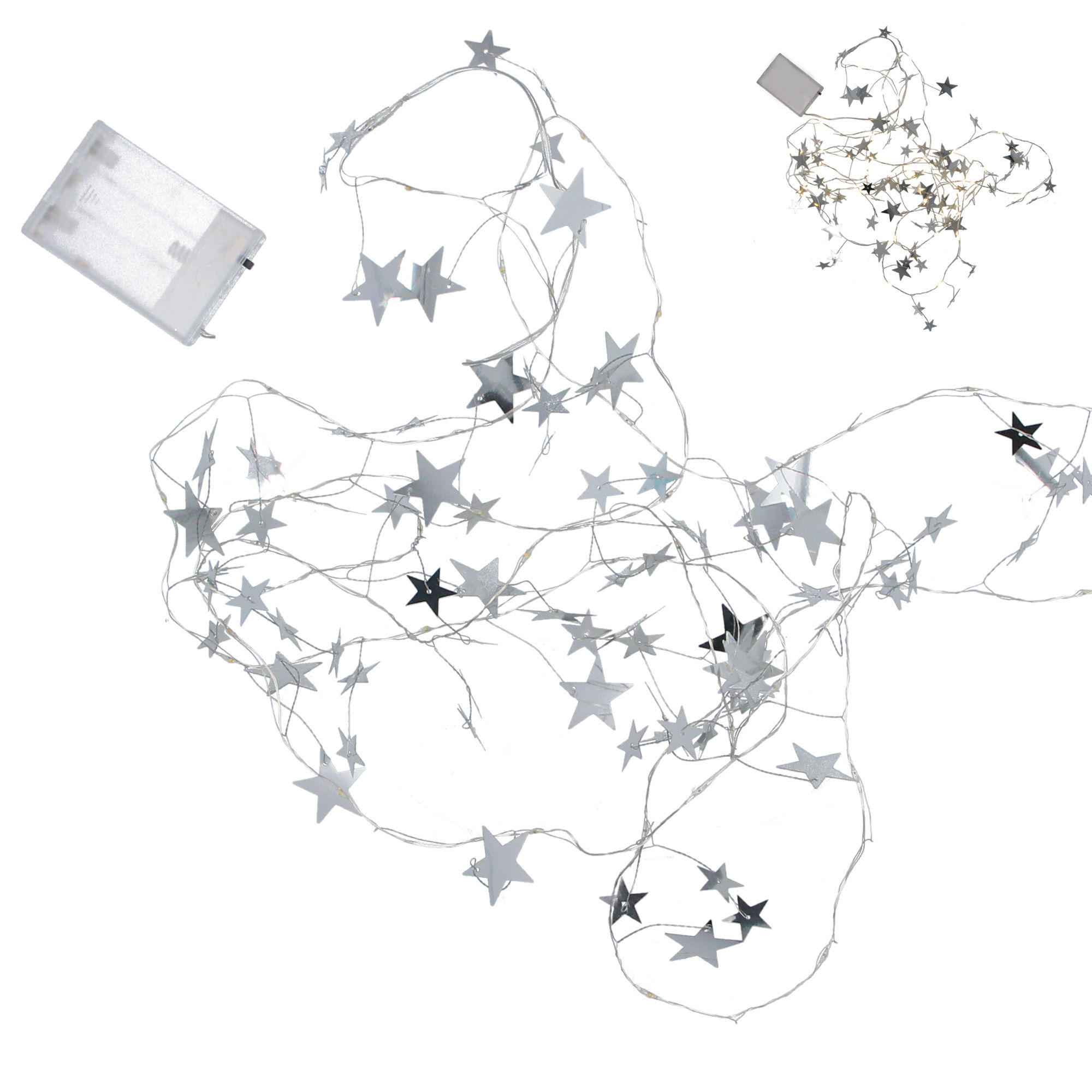 Gisela Graham Gold or Silver Metal Stars String Lights